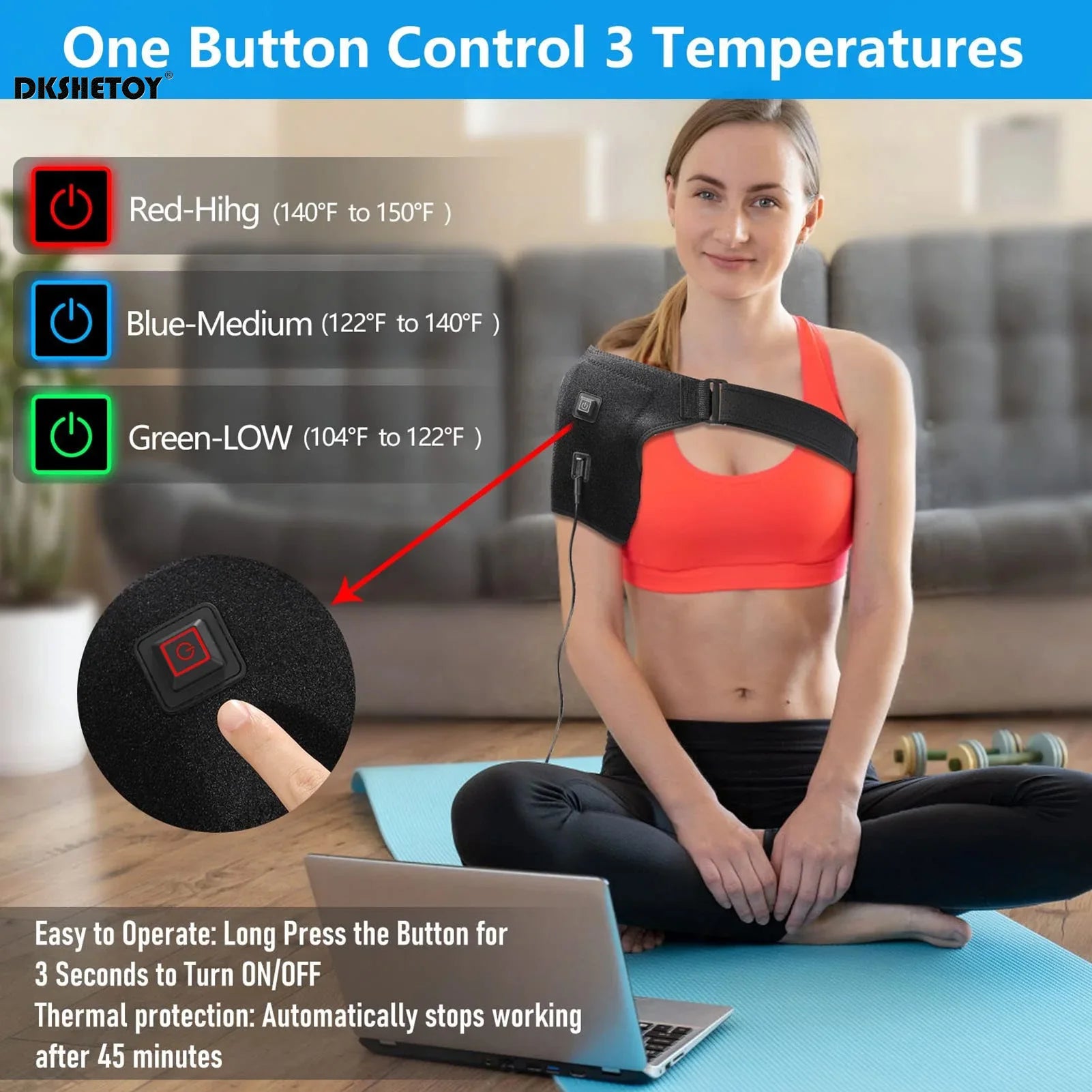 Electric Heating Shoulder Massage Braces USB Shoulder Back