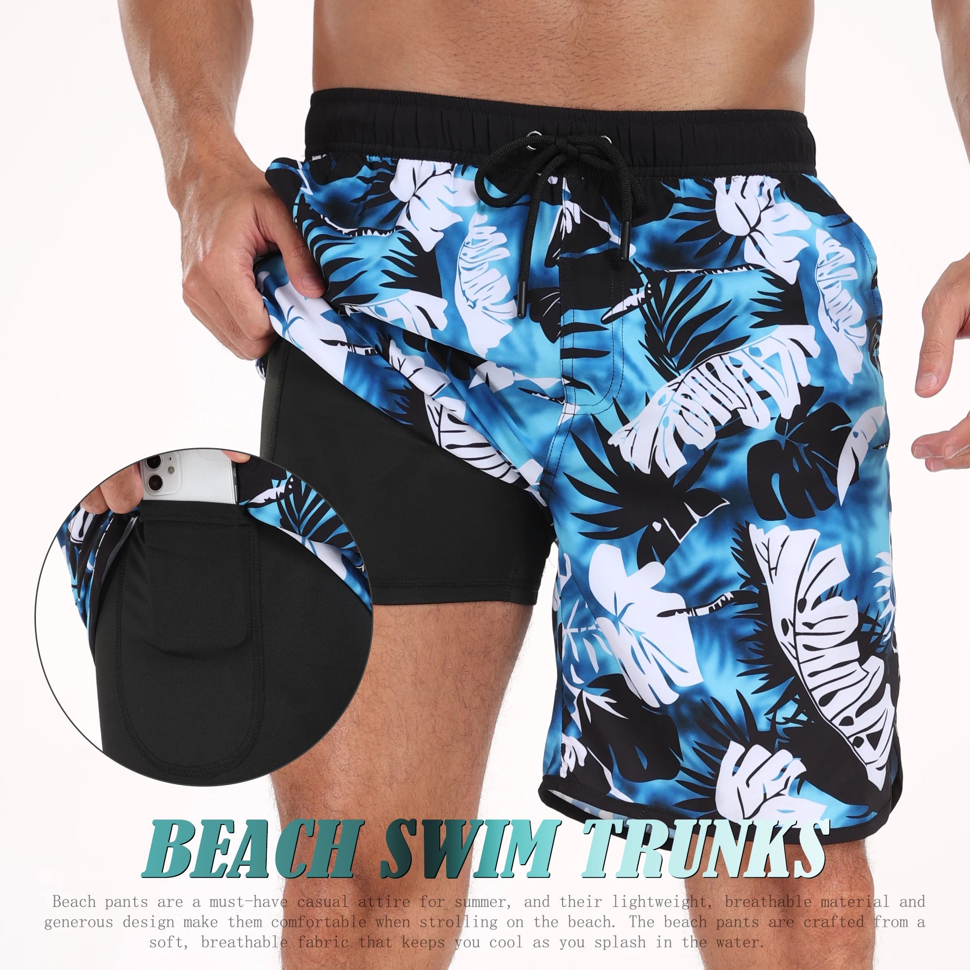 Summer men s hot selling beach pants casual vacation printed