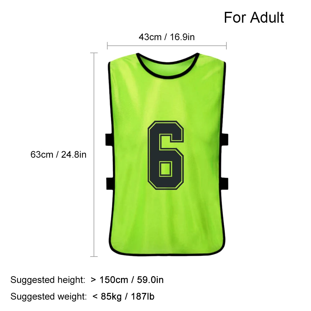 6 12PCS Kid s Football Pinnies Quick Dry Soccer Jersey Youth