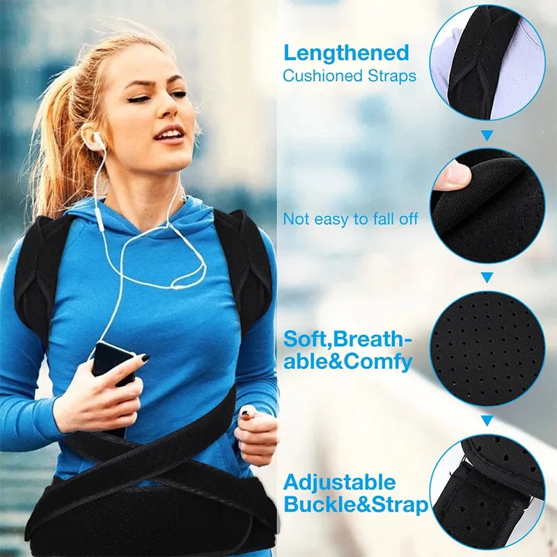 Adjustable Back Brace Posture Corrector Women Men Back