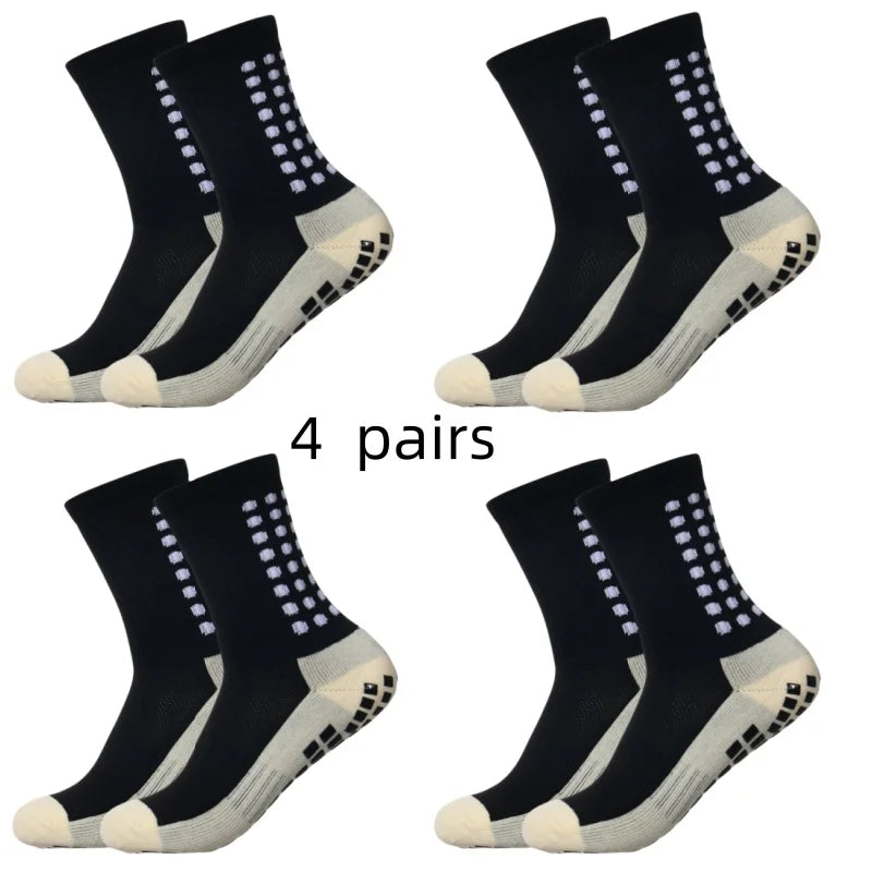 4 pairs of men s soccer socks non-slip grip pad football