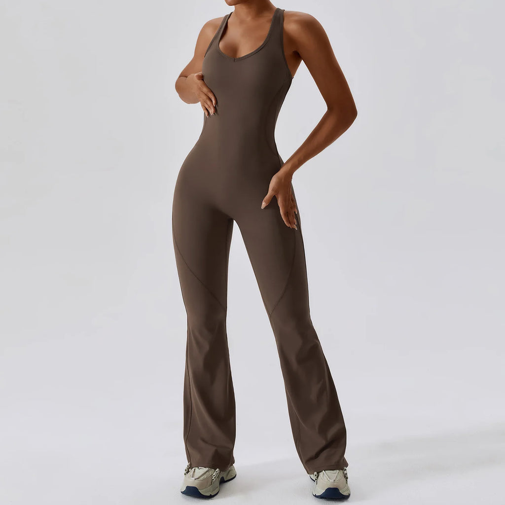 Solid Yoga Jumpsuit One Piece Outfit Fitness Bodysuit
