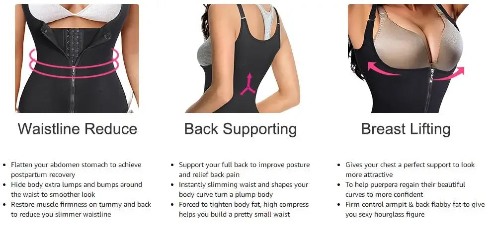 1Pcs Waist Trainer Women Corset Shapewear Zipper Women s