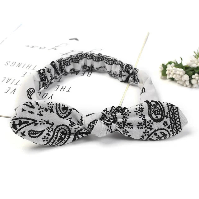 New Boho Women Soft Solid Print Headbands Vintage Cross Knot