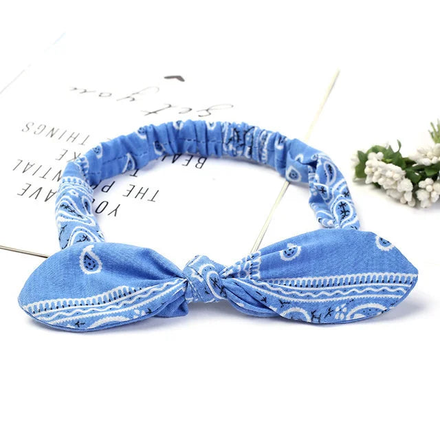 New Boho Women Soft Solid Print Headbands Vintage Cross Knot