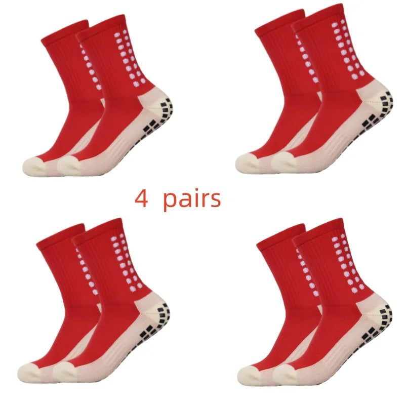 4 pairs of men s soccer socks non-slip grip pad football
