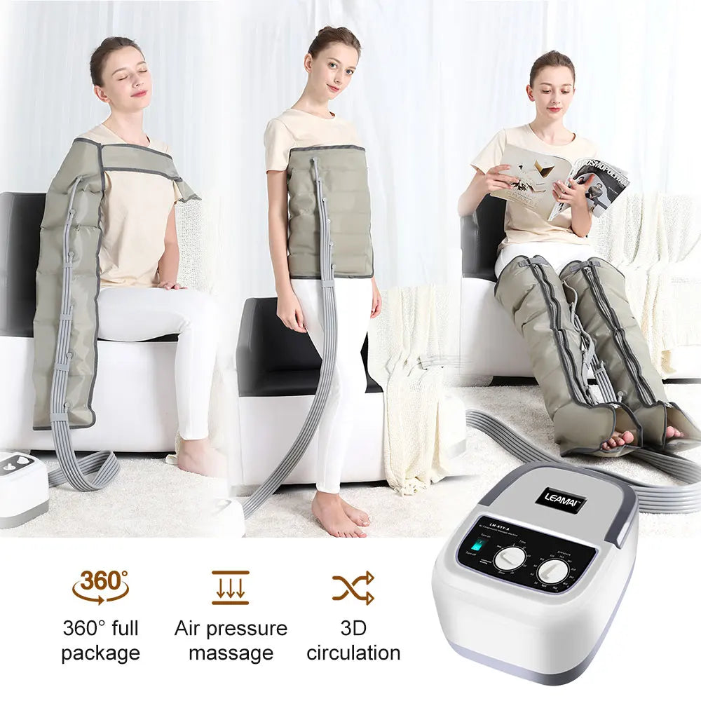 Air Chambers Compression Massager Vibration Infrared Therapy Multifuction Leg Arm Waist Pneumatic Air Wraps Relax Pain R