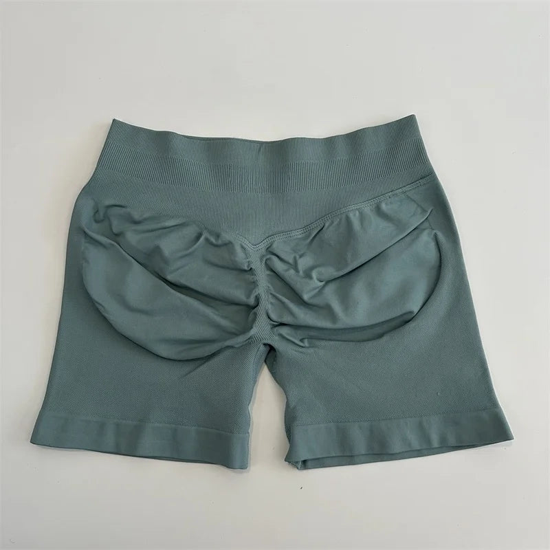 Yoga Shorts Low Ribbed Band Yoga Shorts Seamless Scrunch Bum