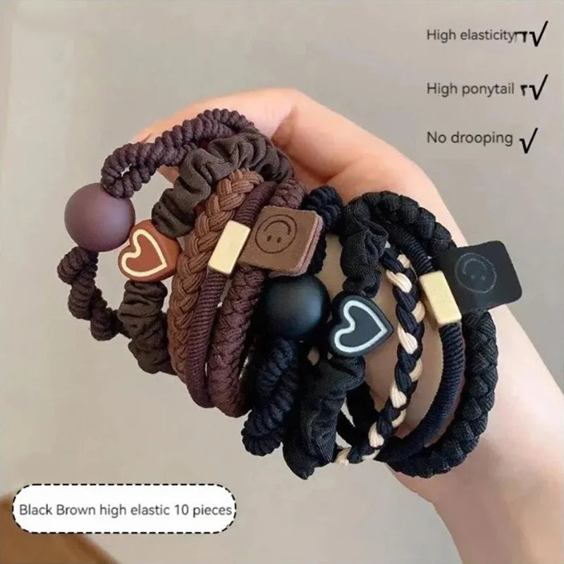 10PCS Women s Hair Ring Set Hair Accessories High Elasticity