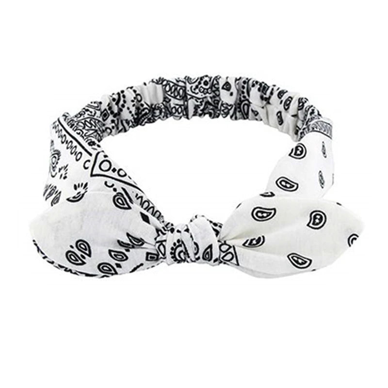 New Boho Women Soft Solid Print Headbands Vintage Cross Knot