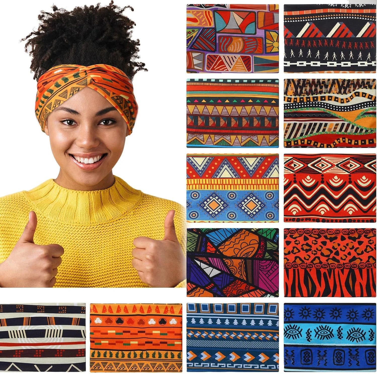 Widening High Strength Bohemian Yoga Sports Headband African