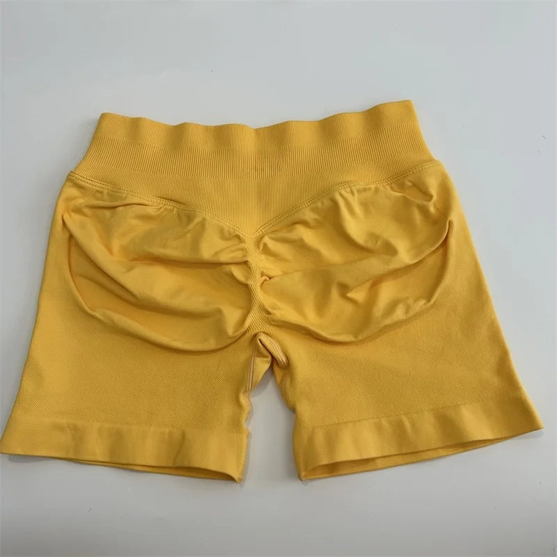 Yoga Shorts Low Ribbed Band Yoga Shorts Seamless Scrunch Bum