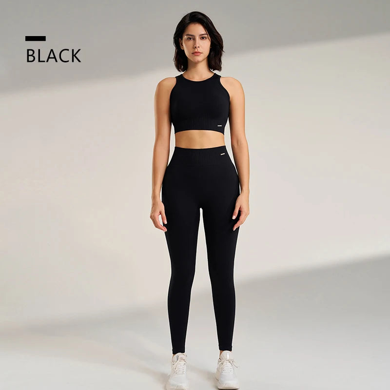 Yoga Clothing Set Women s High Waisted Leggings Top Two
