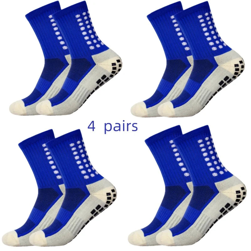 4 pairs of men s soccer socks non-slip grip pad football