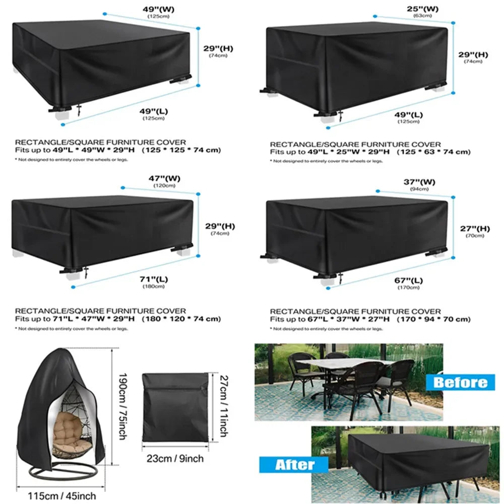 Garden Furniture Cover Air Vent Waterproof Windproof Anti-UV