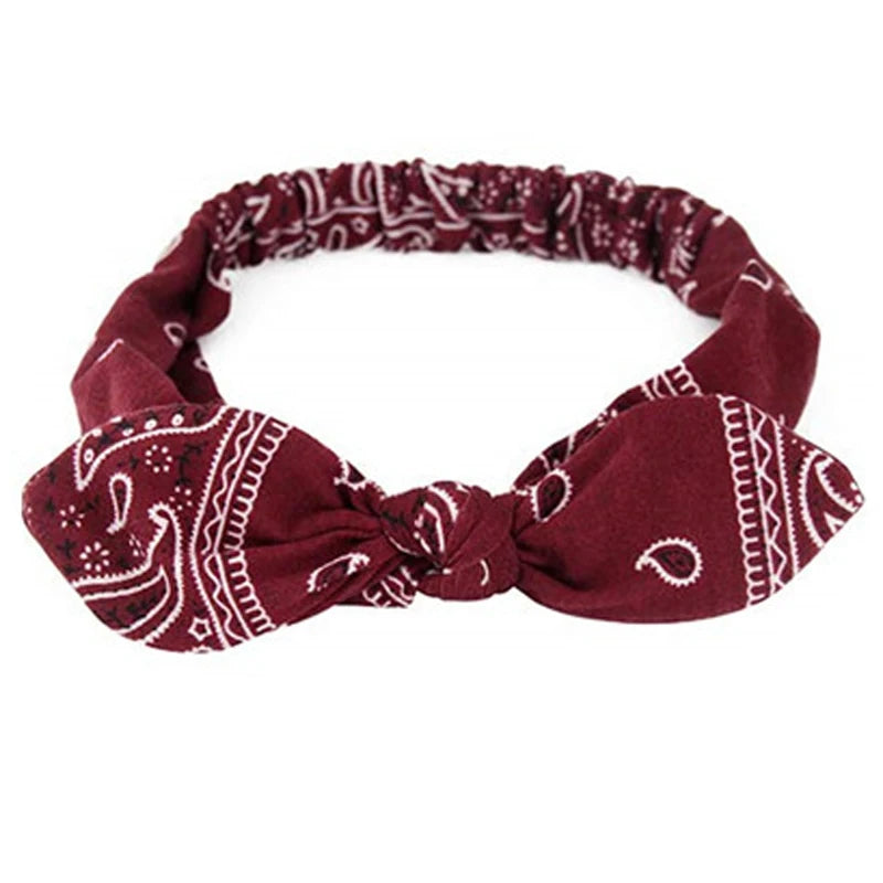 New Boho Women Soft Solid Print Headbands Vintage Cross Knot