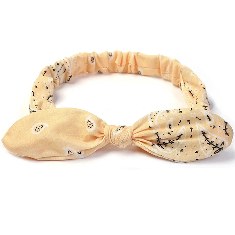 New Boho Women Soft Solid Print Headbands Vintage Cross Knot