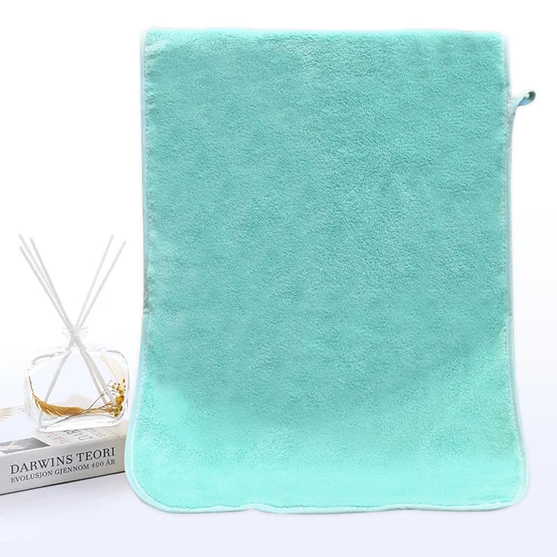 Coral Fleece Thickened Towel Bath Towel Set Solid Color Soft