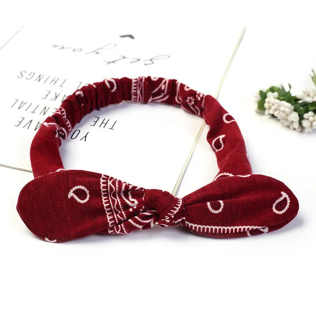 New Boho Women Soft Solid Print Headbands Vintage Cross Knot