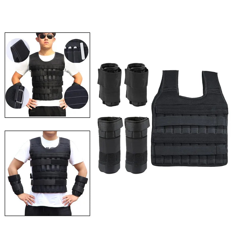 15-50kg Adjustable Weight Vest Weighted Fitness Training Set