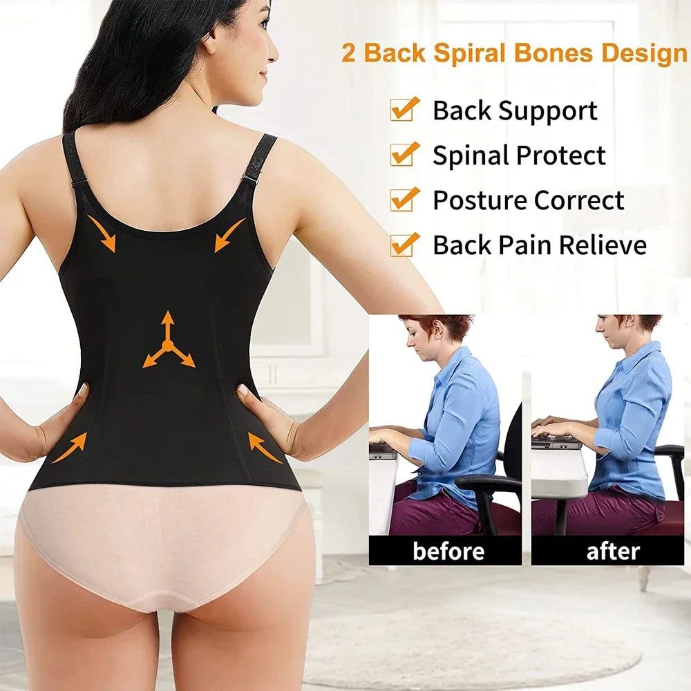 1Pcs Waist Trainer Women Corset Shapewear Zipper Women s