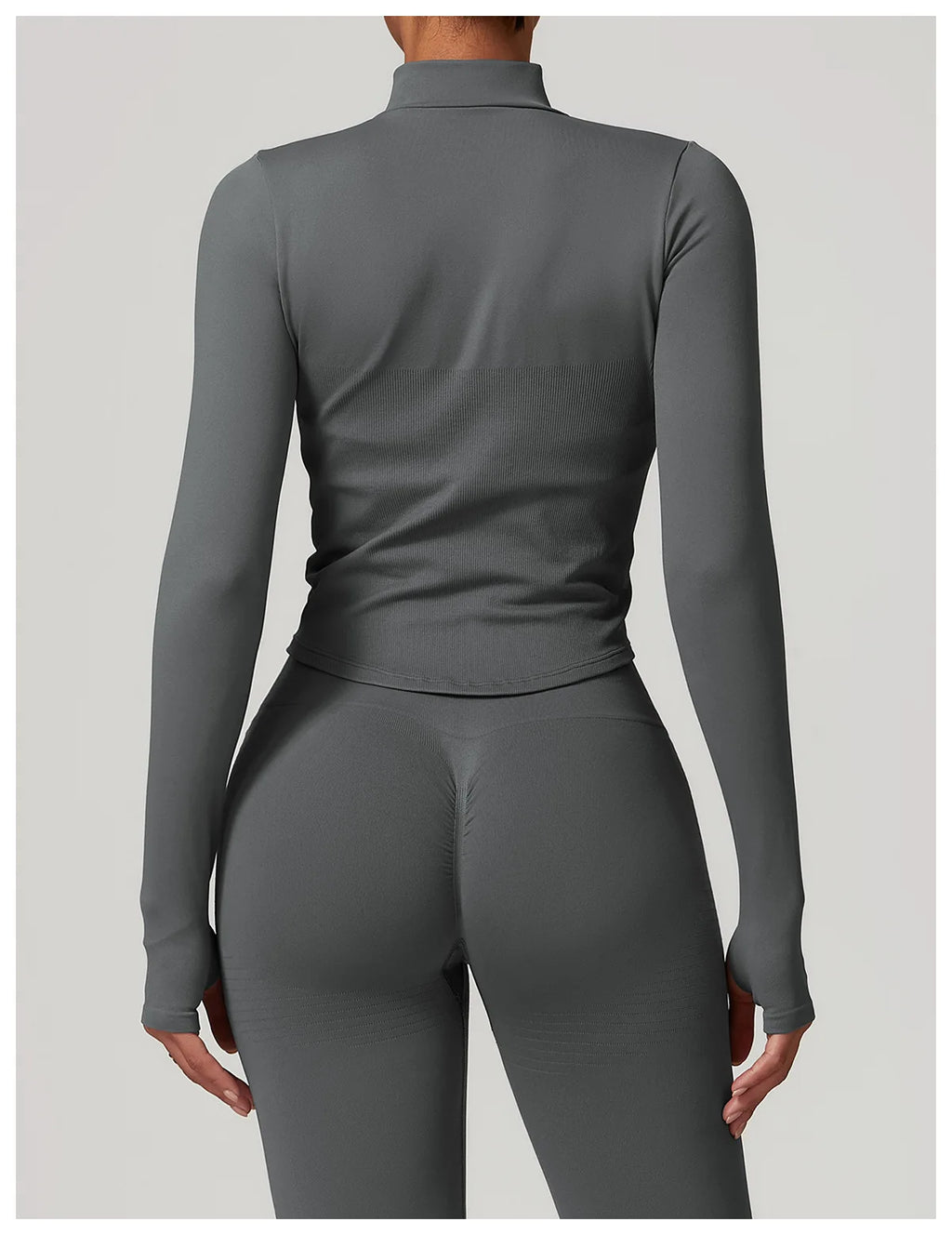 Zipper Jacket Women Crop Tops Yoga T-shirts Solid Sports Top