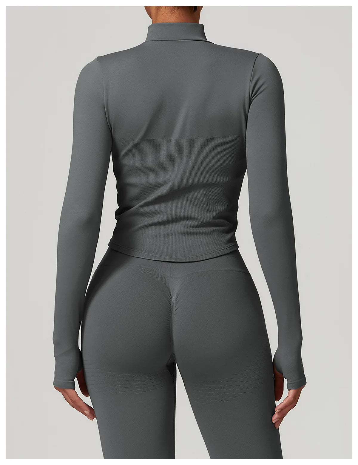 Zipper Jacket Women Crop Tops Yoga T-shirts Solid Sports Top