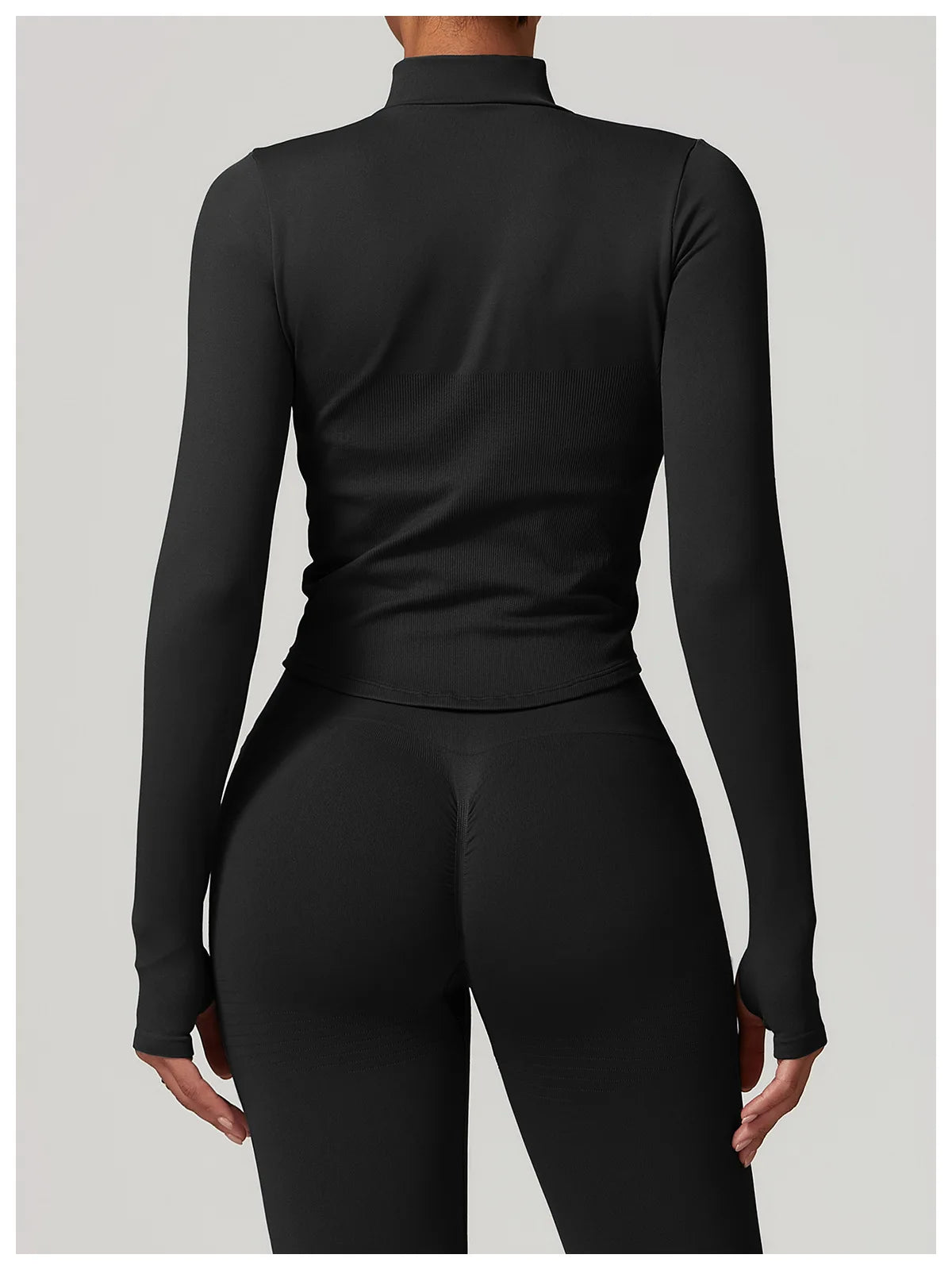 Zipper Jacket Women Crop Tops Yoga T-shirts Solid Sports Top
