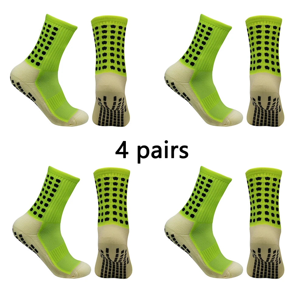 4 pairs of men s soccer socks non-slip grip pad football