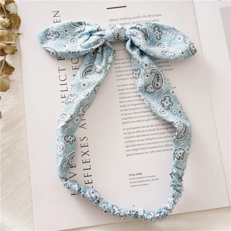 New Boho Women Soft Solid Print Headbands Vintage Cross Knot
