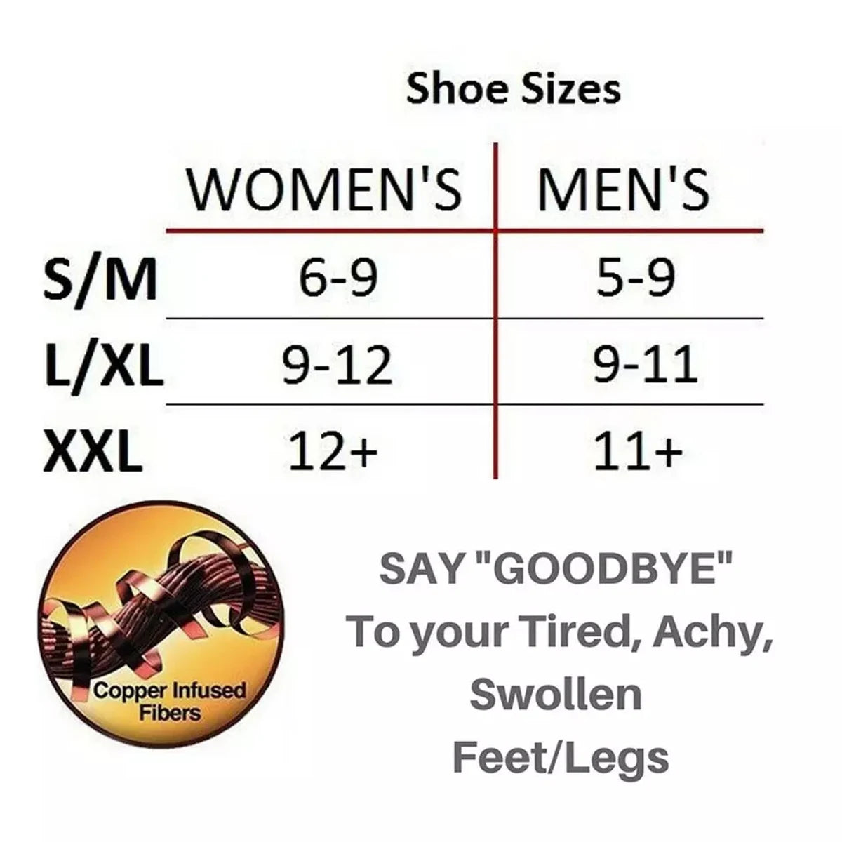 5Pair Sports Copper Compression Socks Anti Varicose Veins