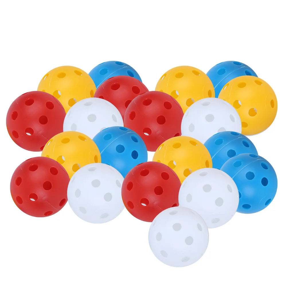 20Pcs Mixed Color Plastic Airflow Hollow Training Golf Ball Indoor Sports Practice Golf Accessories