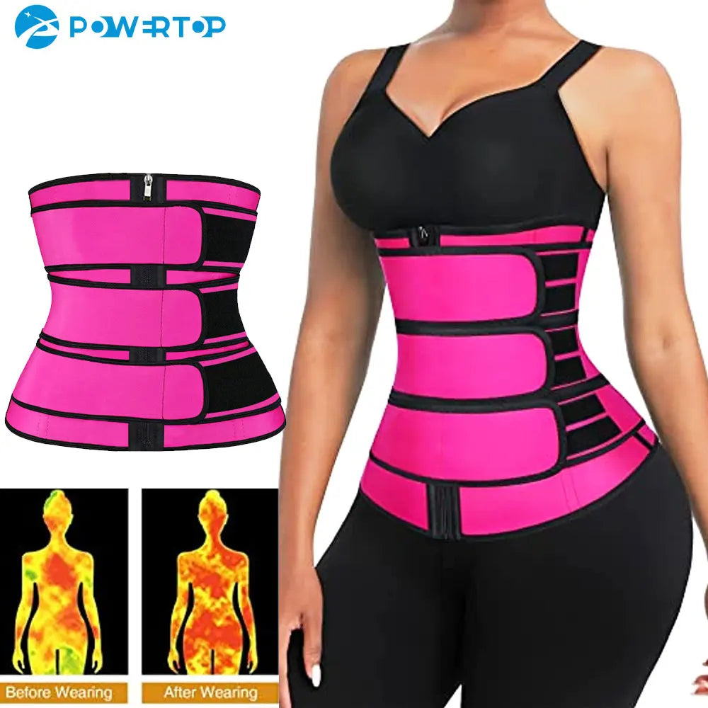 Women Waist Trainer Cincher 3 Straps - Tummy Control Sweat Girdle Workout Slim Belly Band for Weight Loss