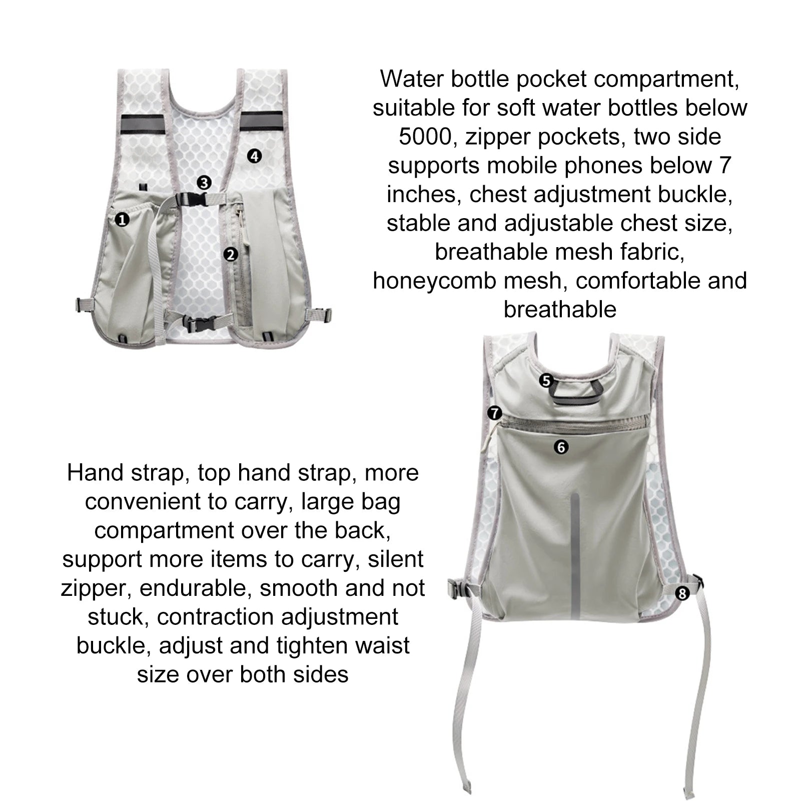 Running Water Bottle Storage Vest Lightweight Running Vest