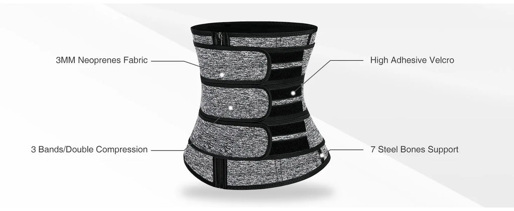 Women Waist Trainer Cincher 3 Straps - Tummy Control Sweat
