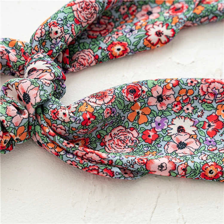 Fashion Leopard Print Bow Satin Long Ribbon Ponytail Scarf