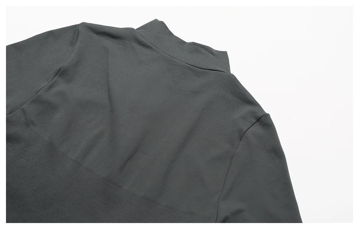 Zipper Jacket Women Crop Tops Yoga T-shirts Solid Sports Top