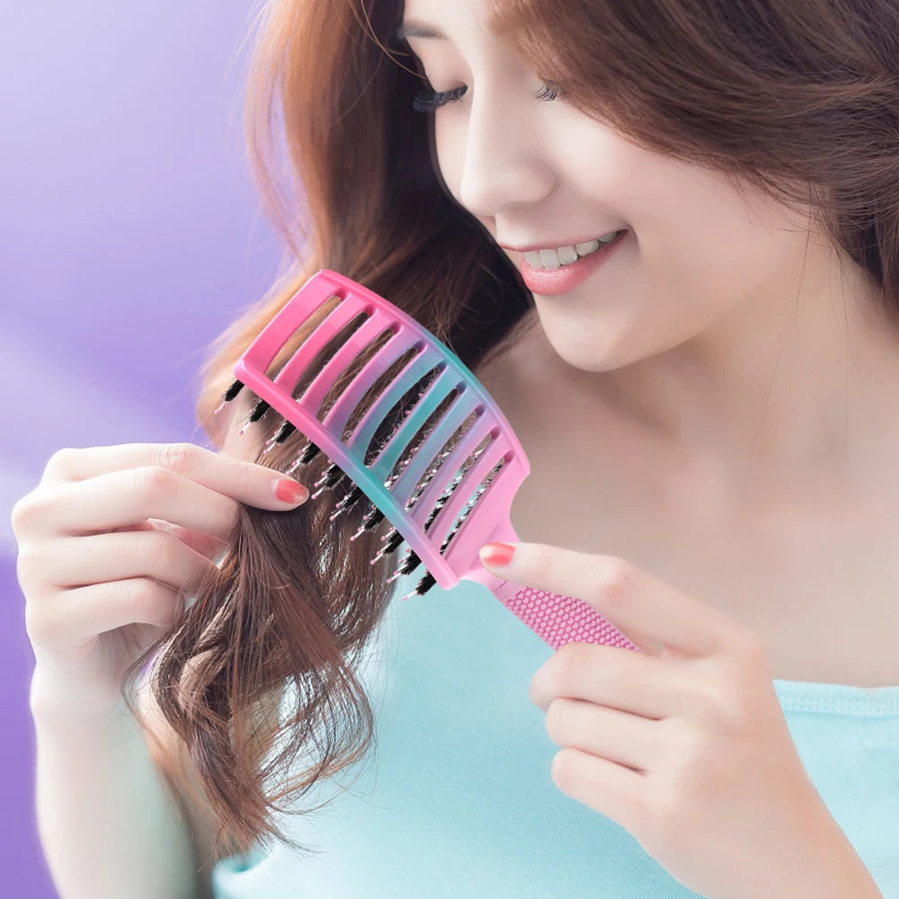 Barber Hair Brush Scalp Massage Comb Women Nylon Pig