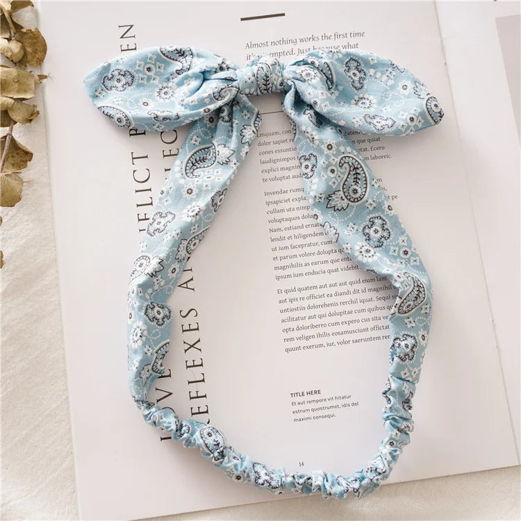 New Boho Women Soft Solid Print Headbands Vintage Cross Knot