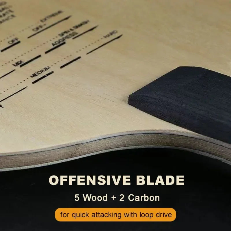 SANWEI T5000 Table Tennis Blade 5 Wood 2 Carbon Entry