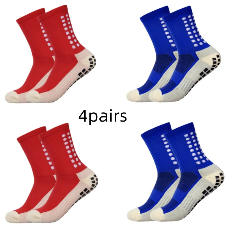 4 pairs of men s soccer socks non-slip grip pad football