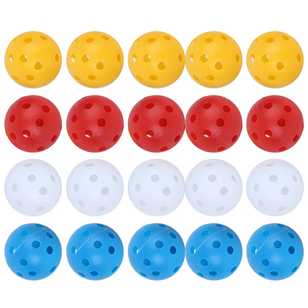 20Pcs Mixed Color Plastic Airflow Hollow Training Golf Ball