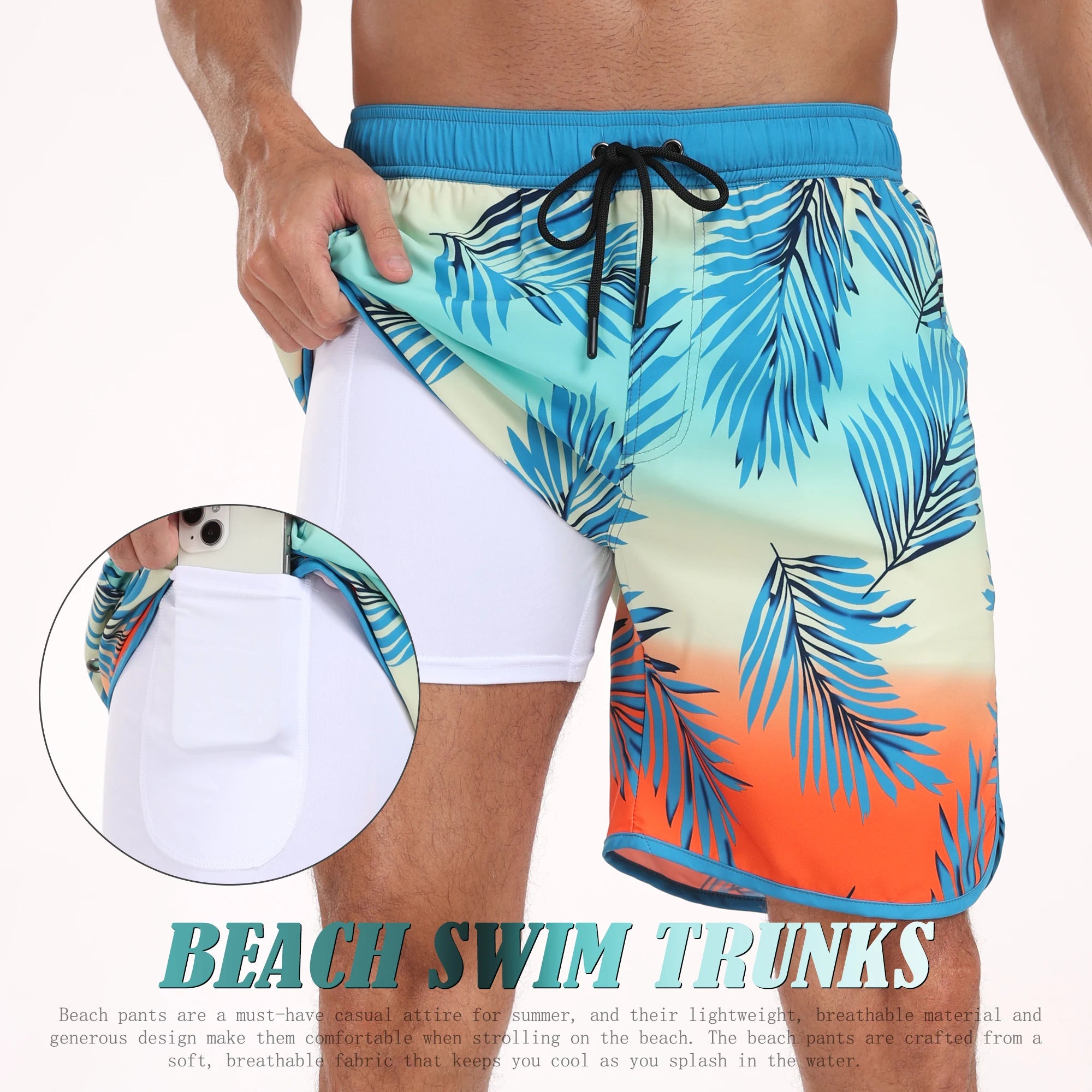 Summer men s hot selling beach pants casual vacation printed