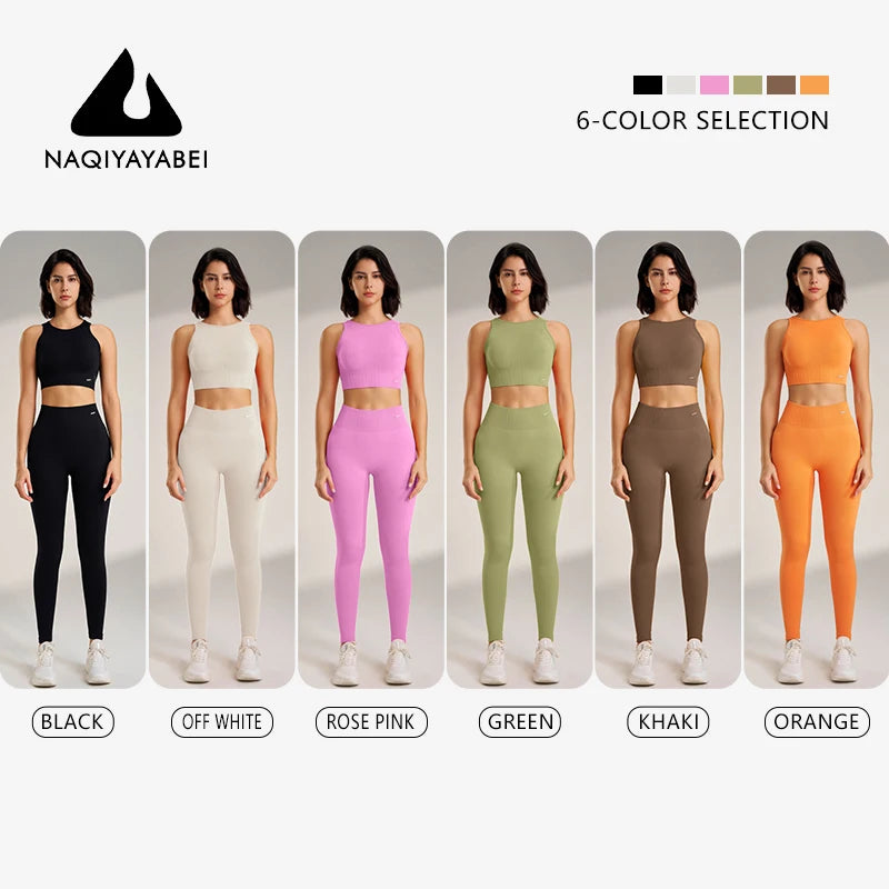 Yoga Clothing Set Women s High Waisted Leggings Top Two