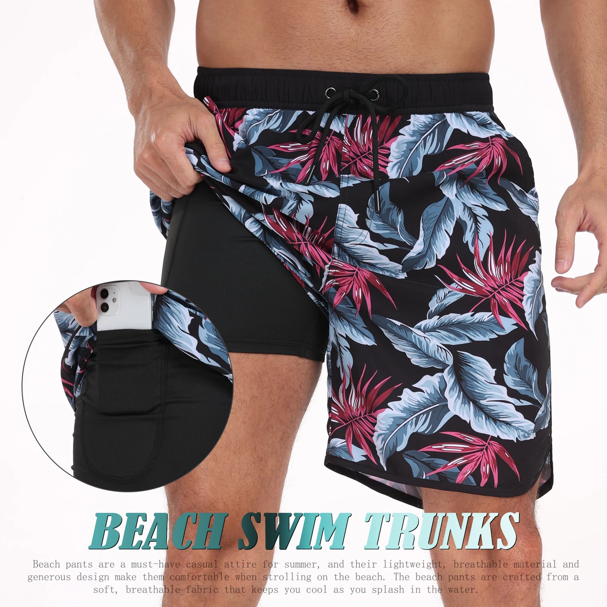 Summer men s hot selling beach pants casual vacation printed