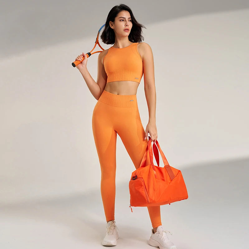 Yoga Clothing Set Women s High Waisted Leggings Top Two