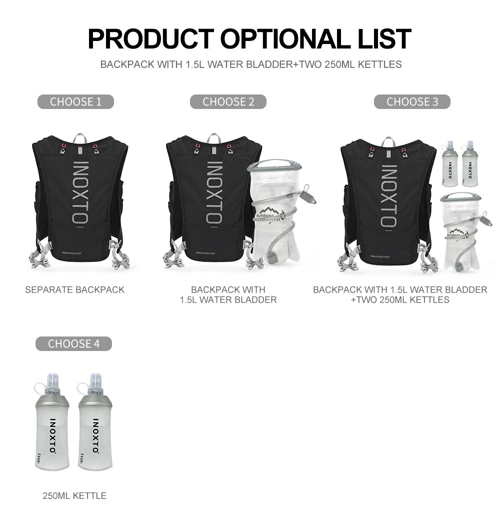 Quick-drying running backpack 5L ultra-light hydrating vest