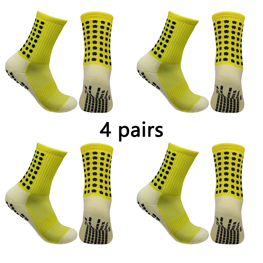 4 pairs of men s soccer socks non-slip grip pad football