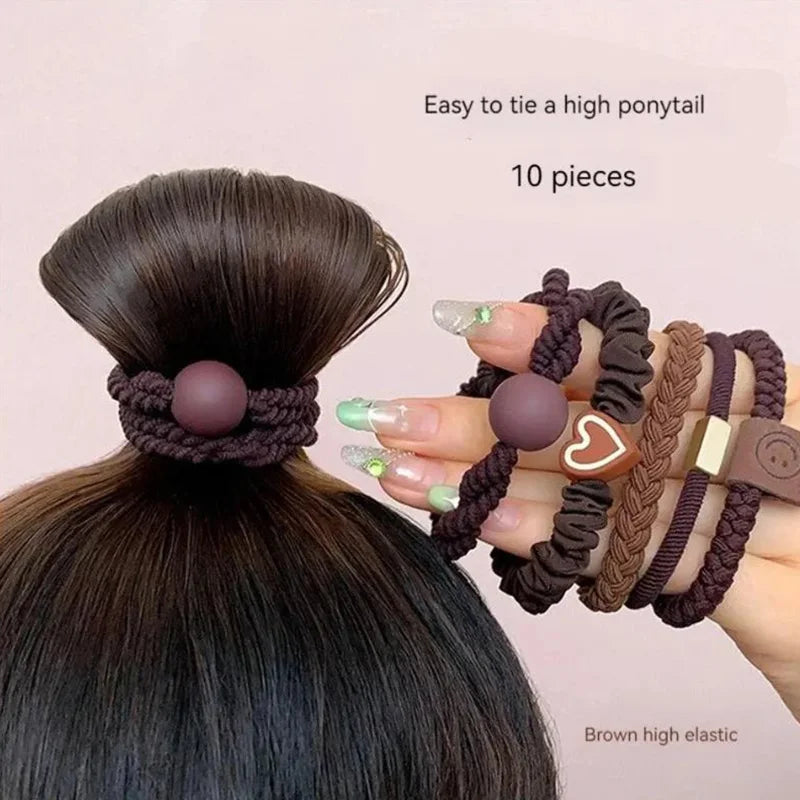 10PCS Women s Hair Ring Set Hair Accessories High Elasticity