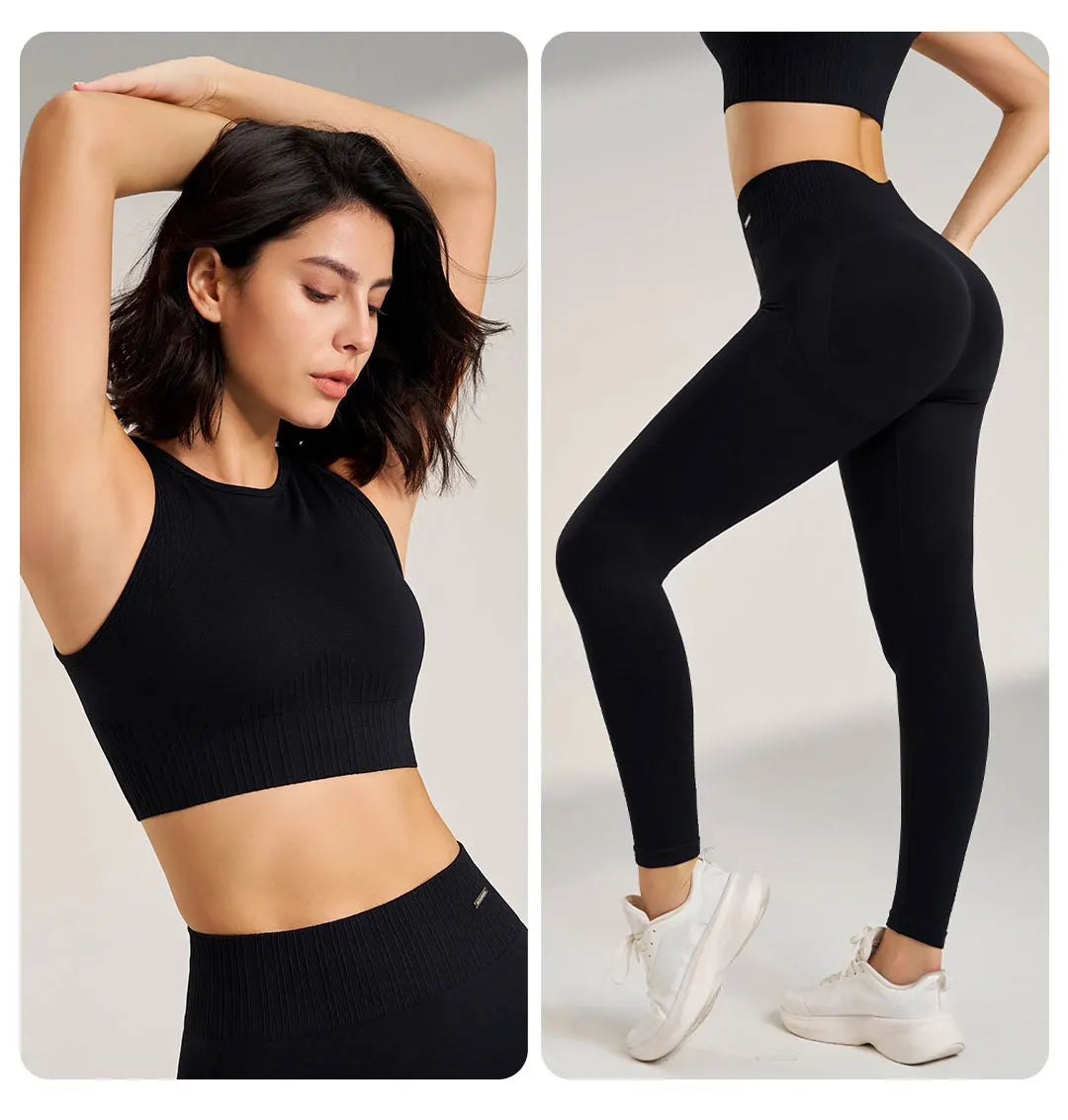 Yoga Clothing Set Women s High Waisted Leggings Top Two